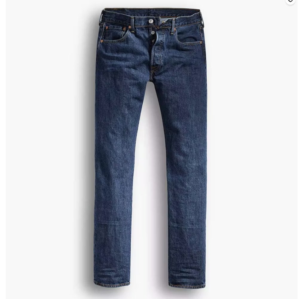 Levi's 501 Straight Fit Button Fly Blue Dark Wash